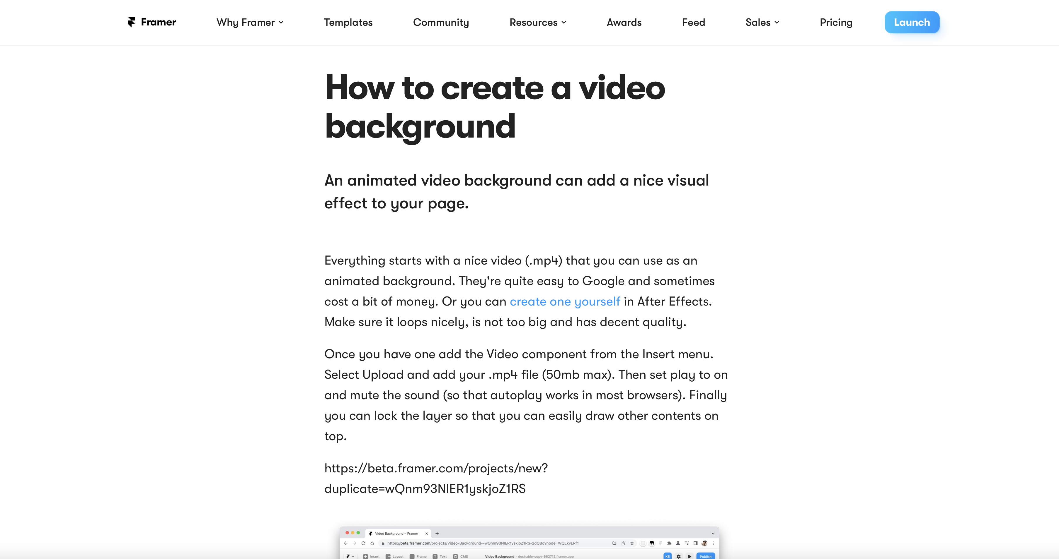 video background disappeared overnight | Framer