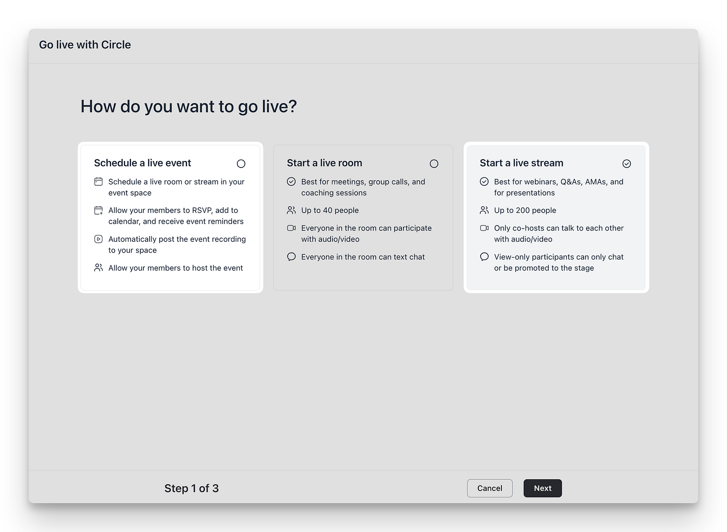 Host a public live stream in your community | Circle Knowledge Base